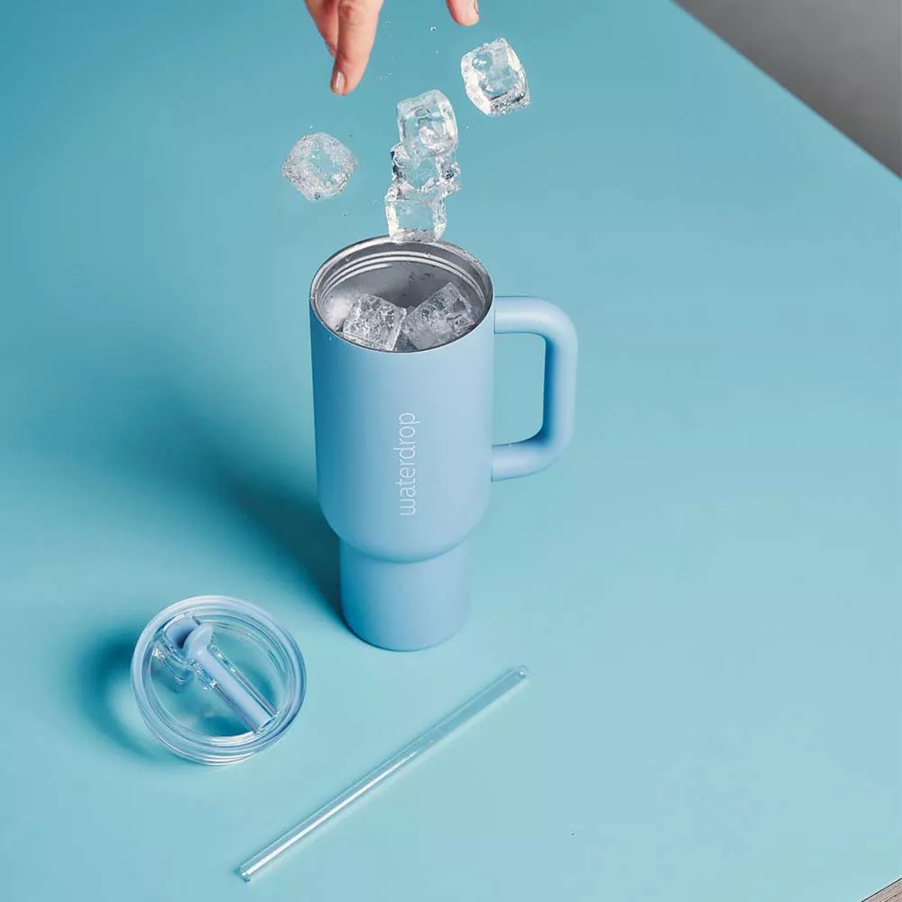 Waterdrop Explorer Thermo-Trinkflasche Blau