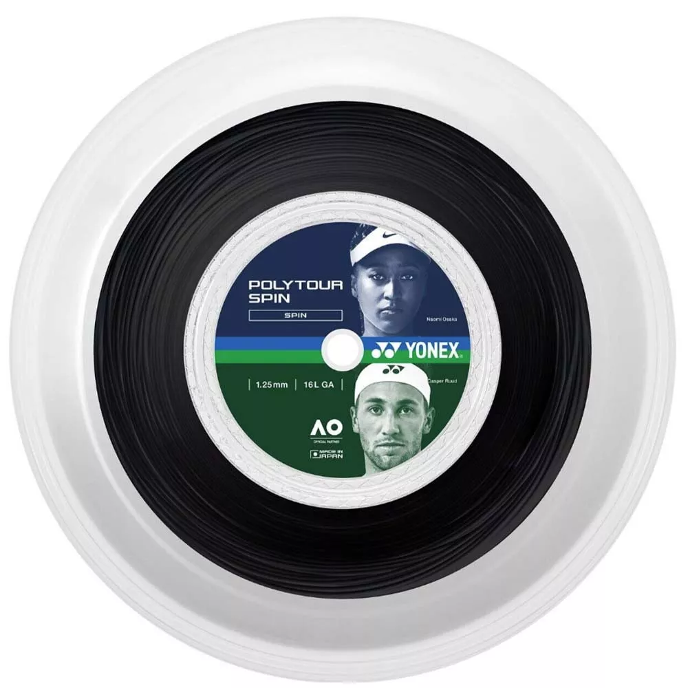 Yonex Poly Tour Spin Saitenrolle Schwarz 200 m