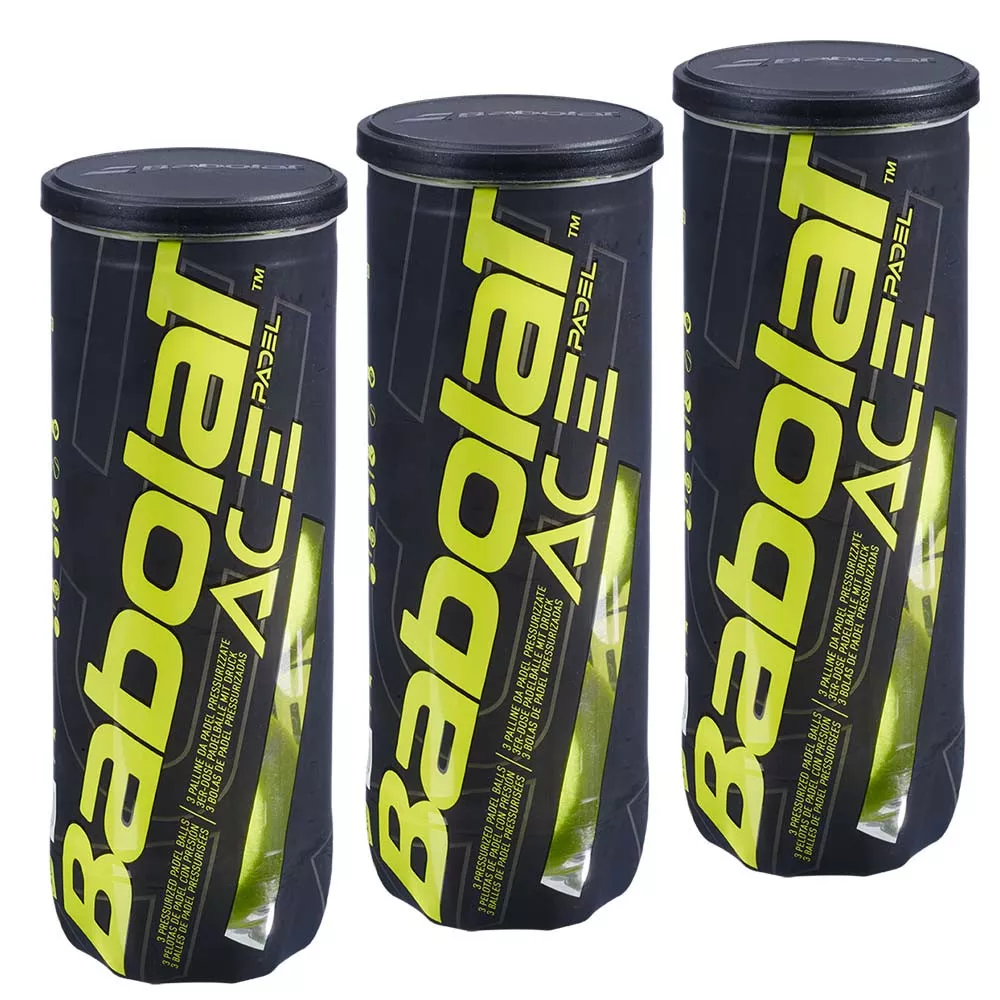 Babolat Ace Padel Padelb&auml;lle 3er-Pack (3 Dosen mit je 3 B&auml;llen)