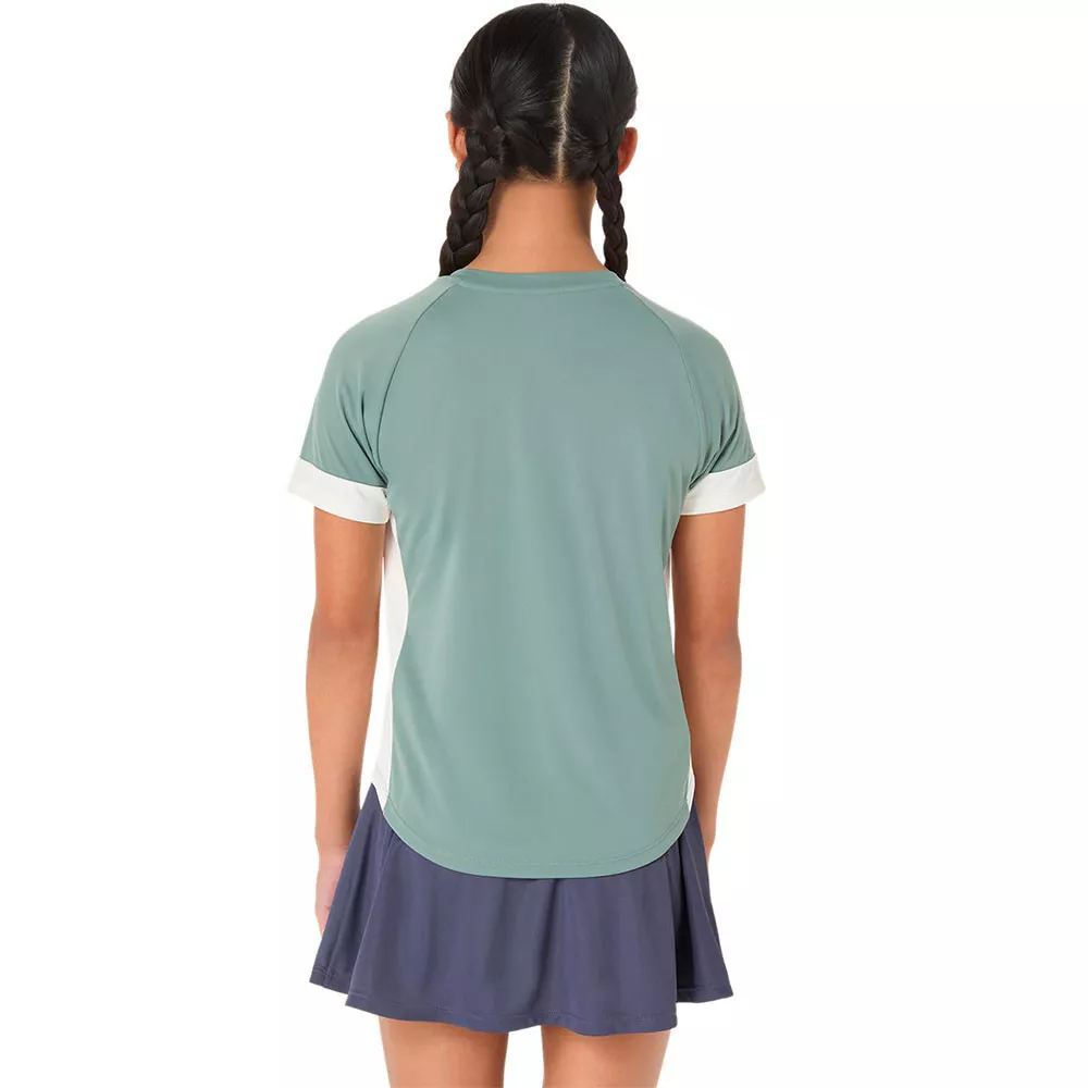 Asics T-Shirt M&auml;dchen Gr&uuml;n / Grau / Creme