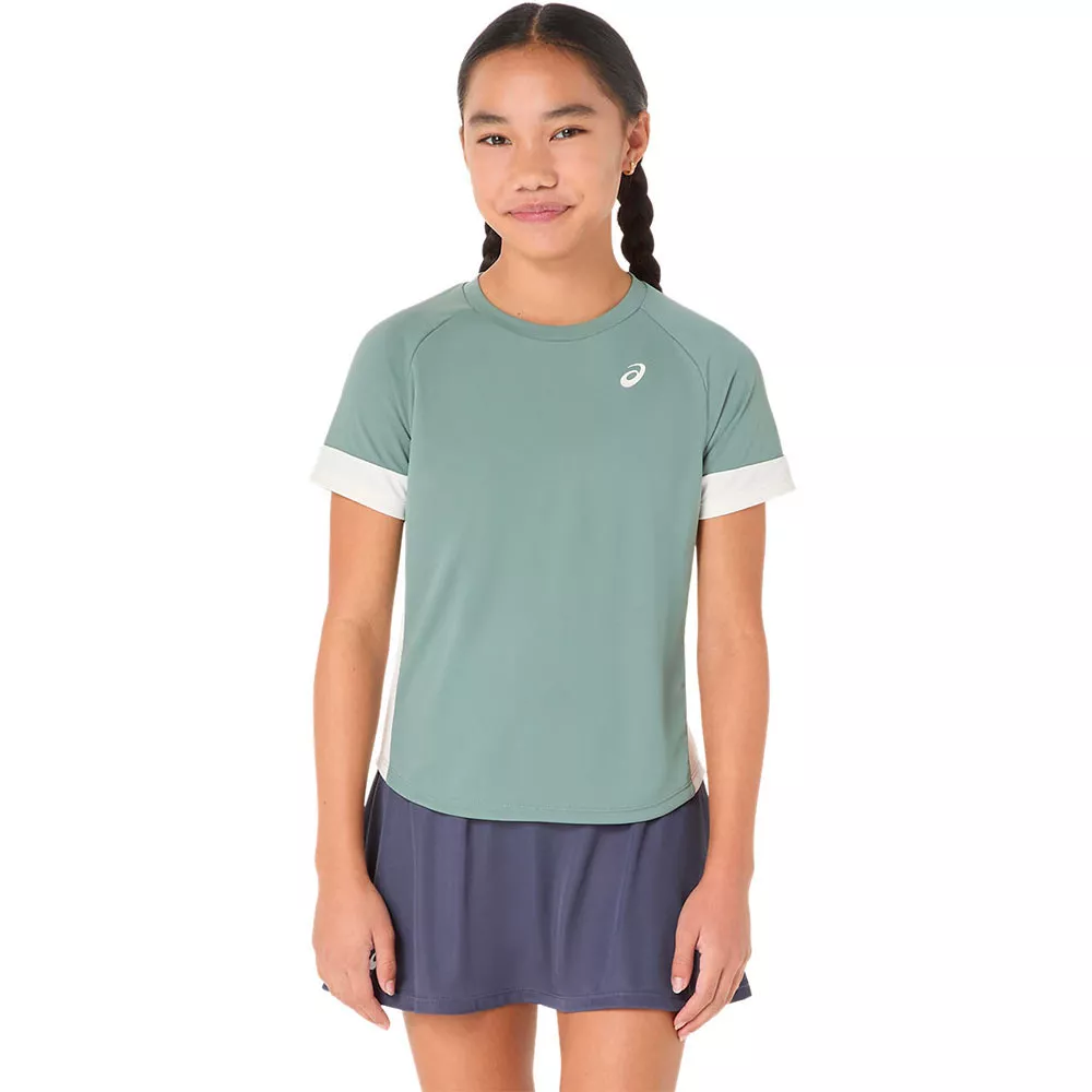 Asics T-Shirt M&auml;dchen Gr&uuml;n / Grau / Creme