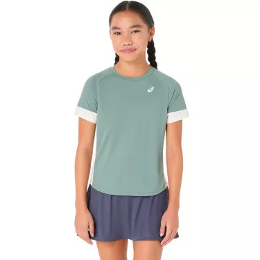 Asics T-Shirt M&auml;dchen Gr&uuml;n / Grau / Creme