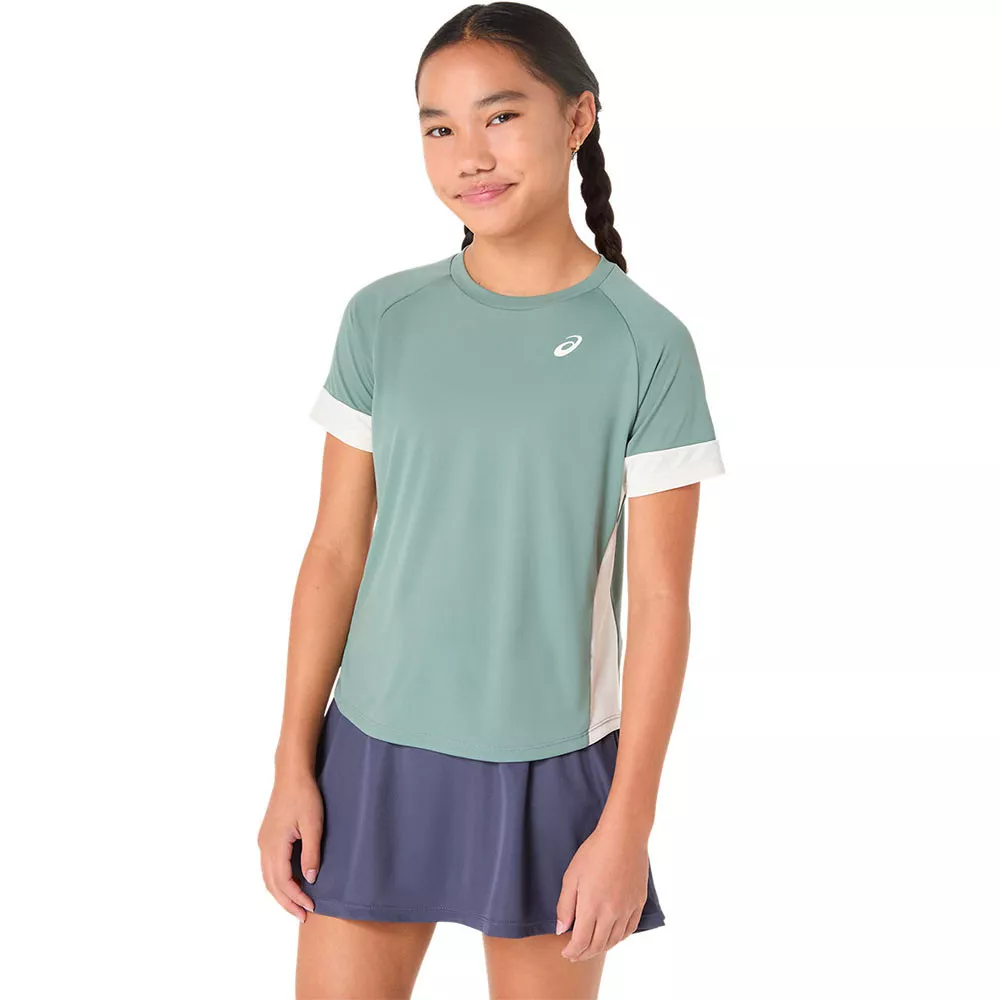 Asics T-Shirt M&auml;dchen Gr&uuml;n / Grau / Creme