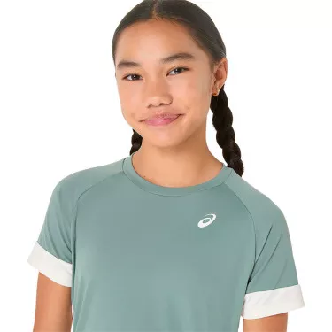 Asics T-Shirt M&auml;dchen Gr&uuml;n / Grau / Creme