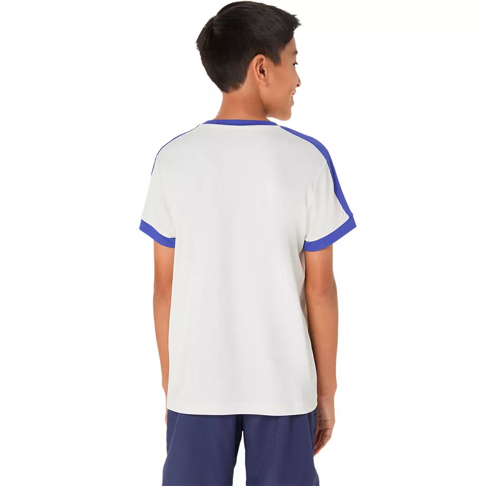 Asics T-Shirt Jungen Creme / Blau