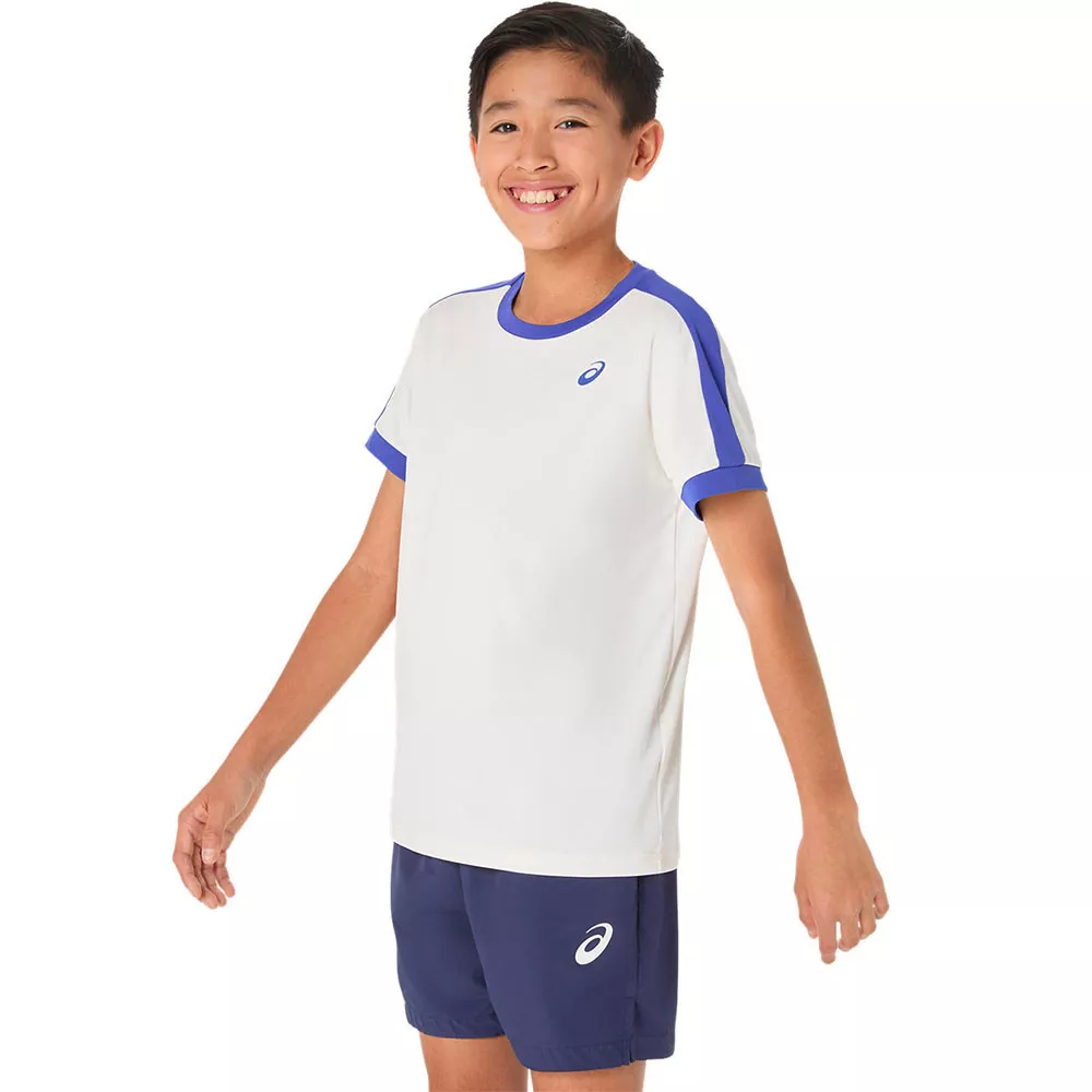 Asics T-Shirt Jungen Creme / Blau