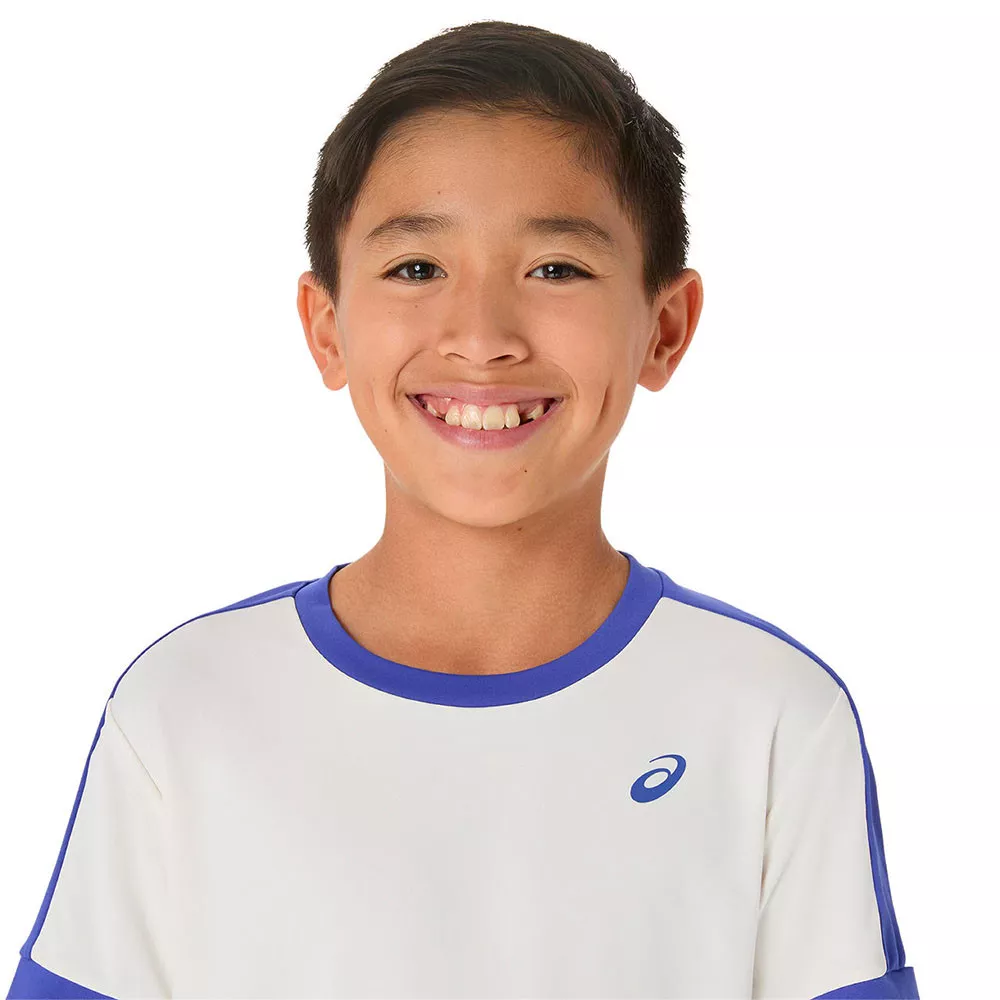 Asics T-Shirt Jungen Creme / Blau