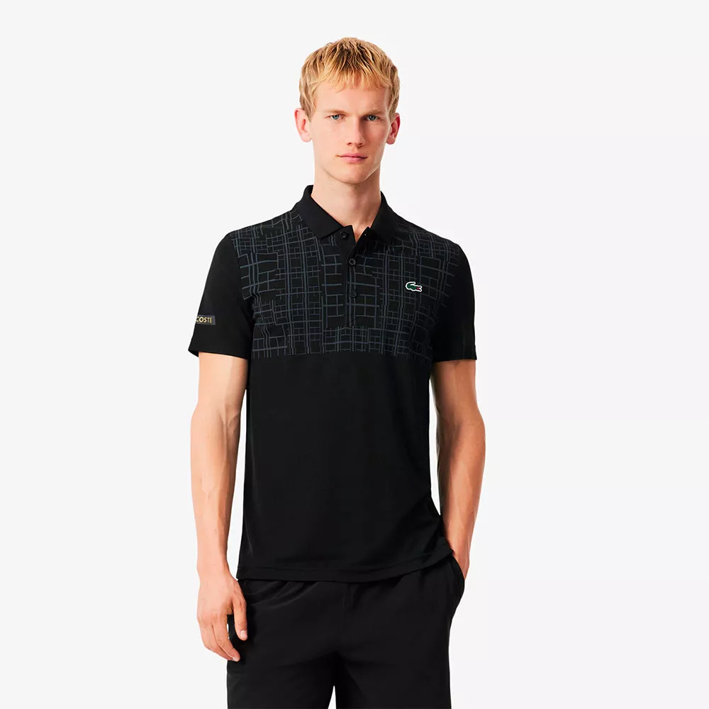 Lacoste Tennis Novak Djokovic Poloshirt Schwarz