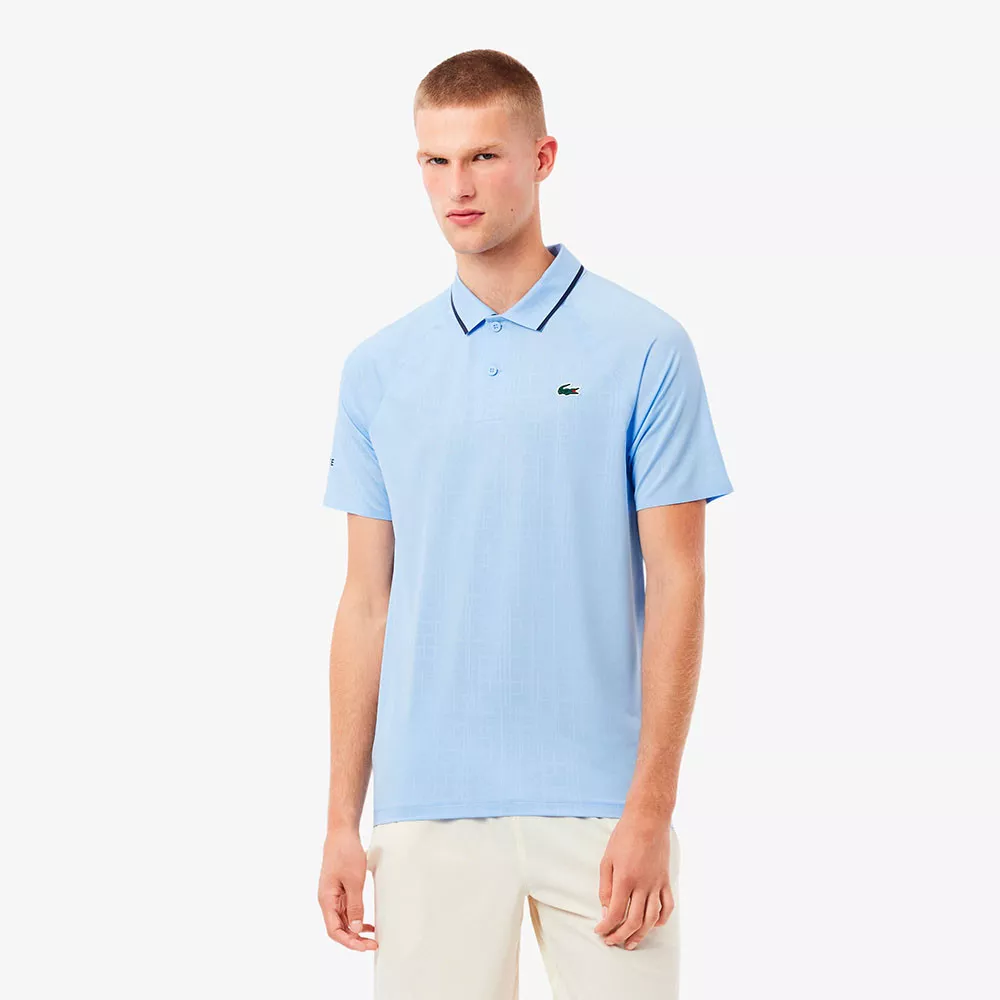 Lacoste Tennis Novak Djokovic On Court Poloshirt Pastellblau