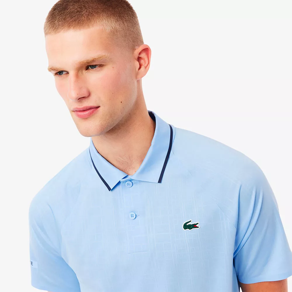 Lacoste Tennis Novak Djokovic On Court Poloshirt Pastellblau