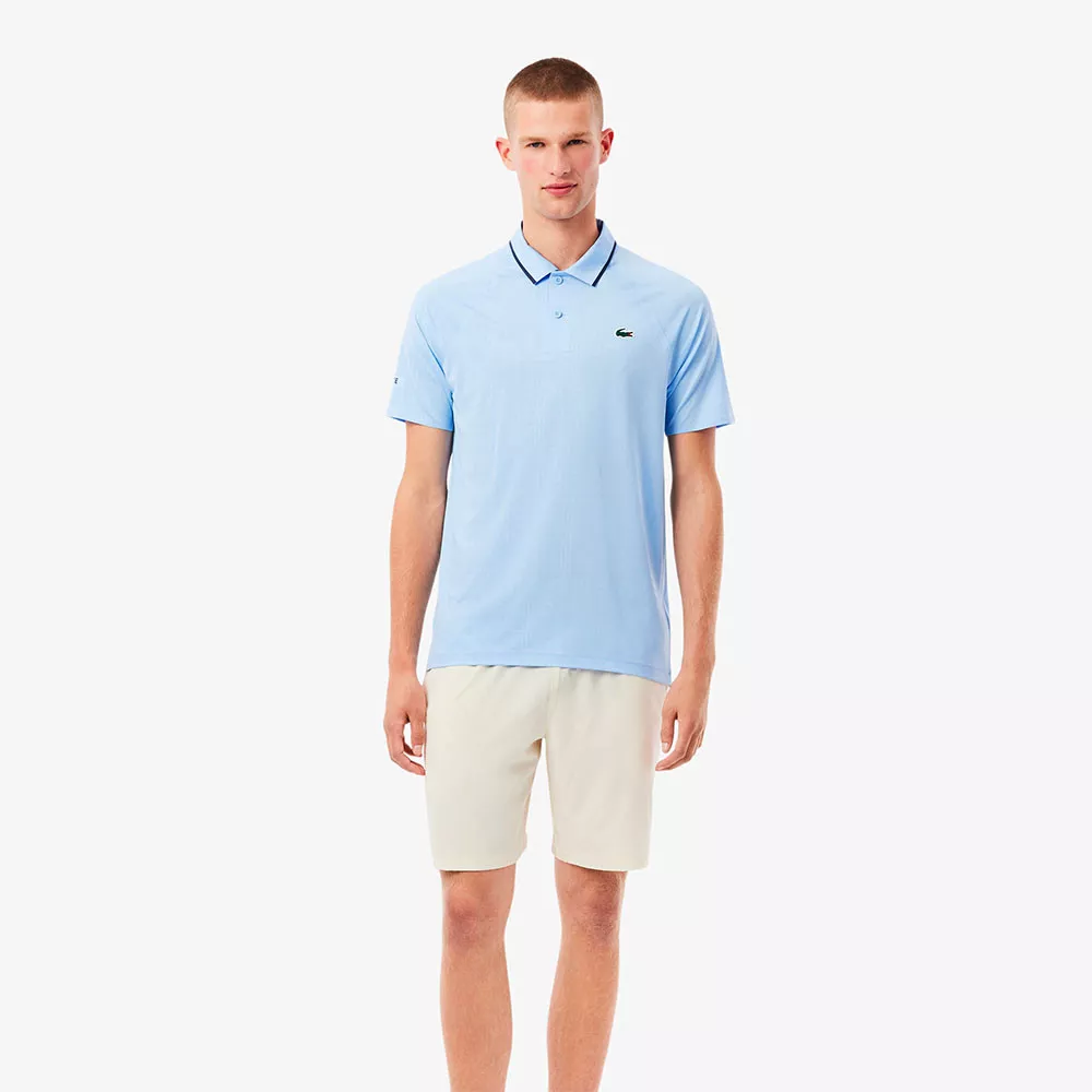 Lacoste Tennis Novak Djokovic On Court Poloshirt Pastellblau