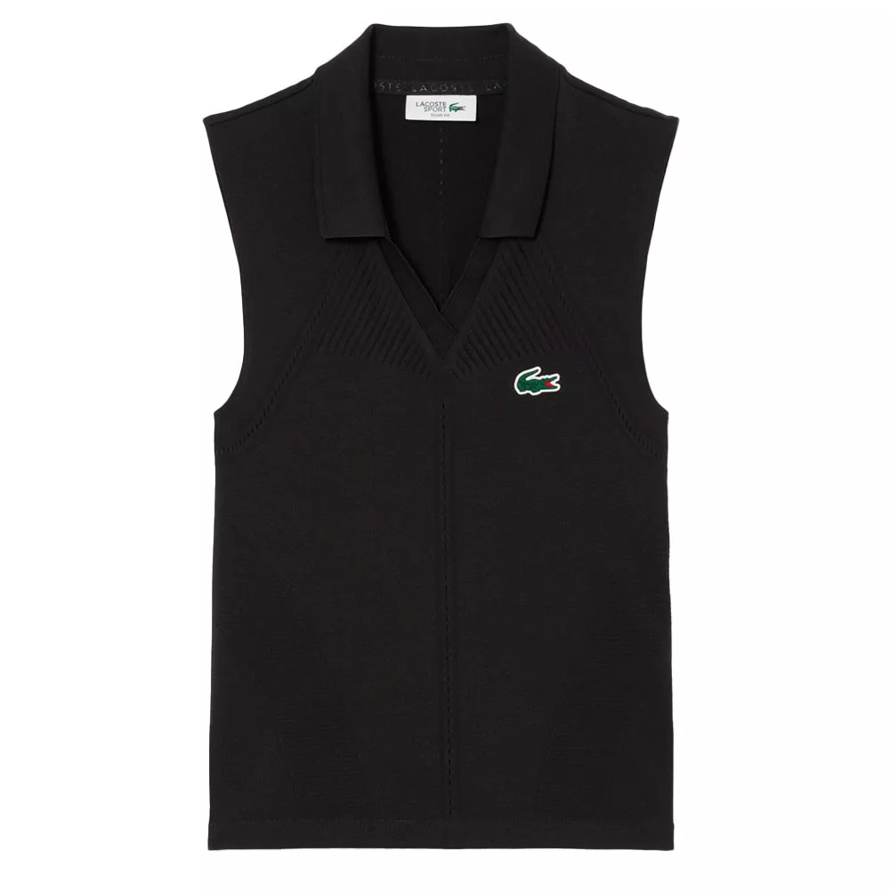 Lacoste Poloshirt &auml;rmellos Damen Schwarz