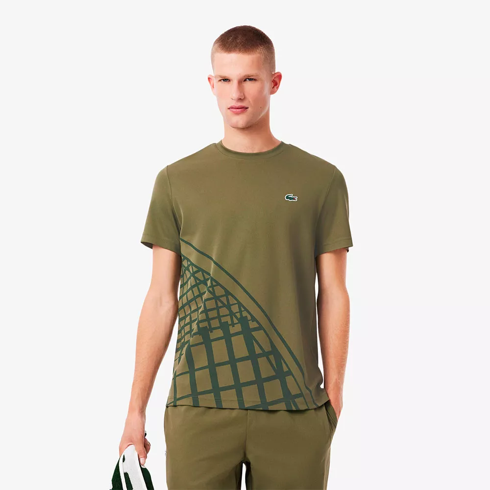 Lacoste Ultra Dry bedruckt T-Shirt Khaki