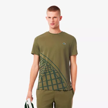 Lacoste Ultra Dry bedruckt T-Shirt Khaki