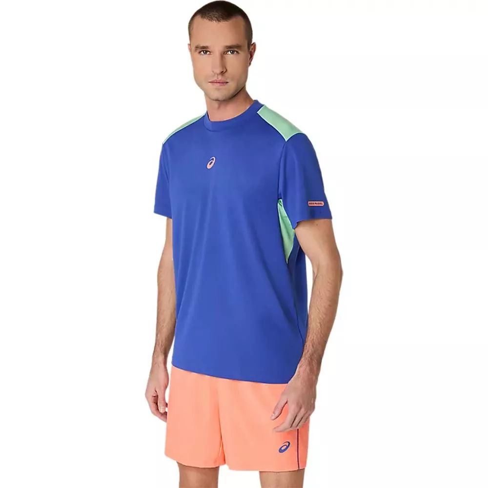 Asics Padel Court SS T-Shirt Blau / Gr&uuml;n