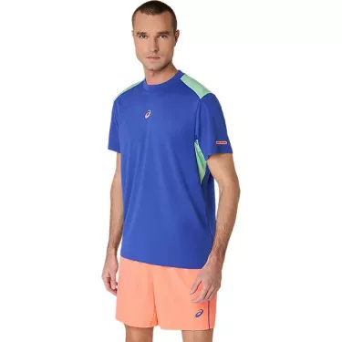 Asics Padel Court SS T-Shirt Blau / Gr&uuml;n