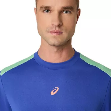 Asics Padel Court SS T-Shirt Blau / Gr&uuml;n