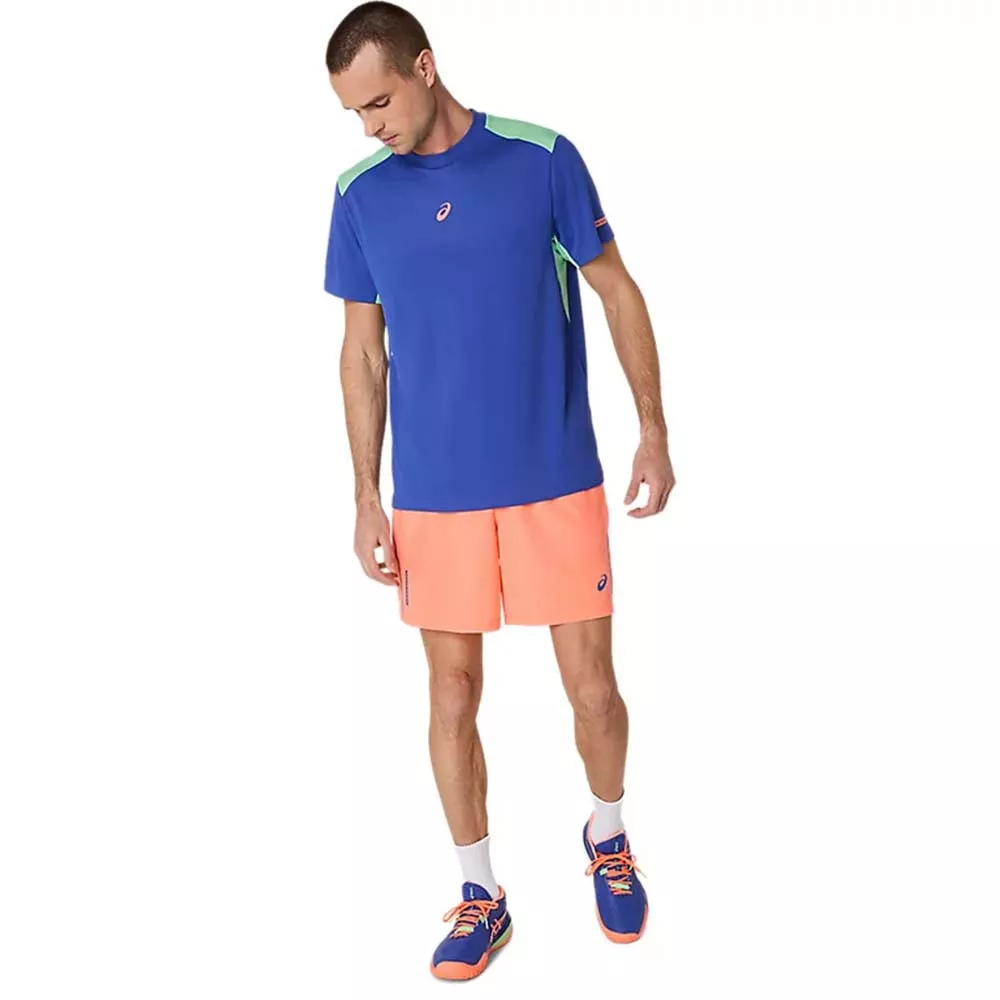 Asics Padel Court SS T-Shirt Blau / Gr&uuml;n
