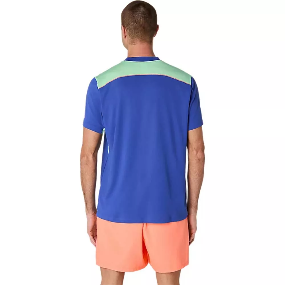 Asics Padel Court SS T-Shirt Blau / Gr&uuml;n