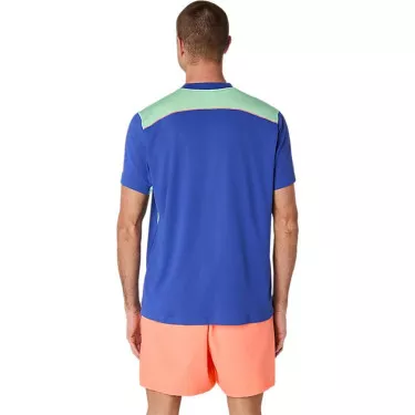 Asics Padel Court SS T-Shirt Blau / Gr&uuml;n