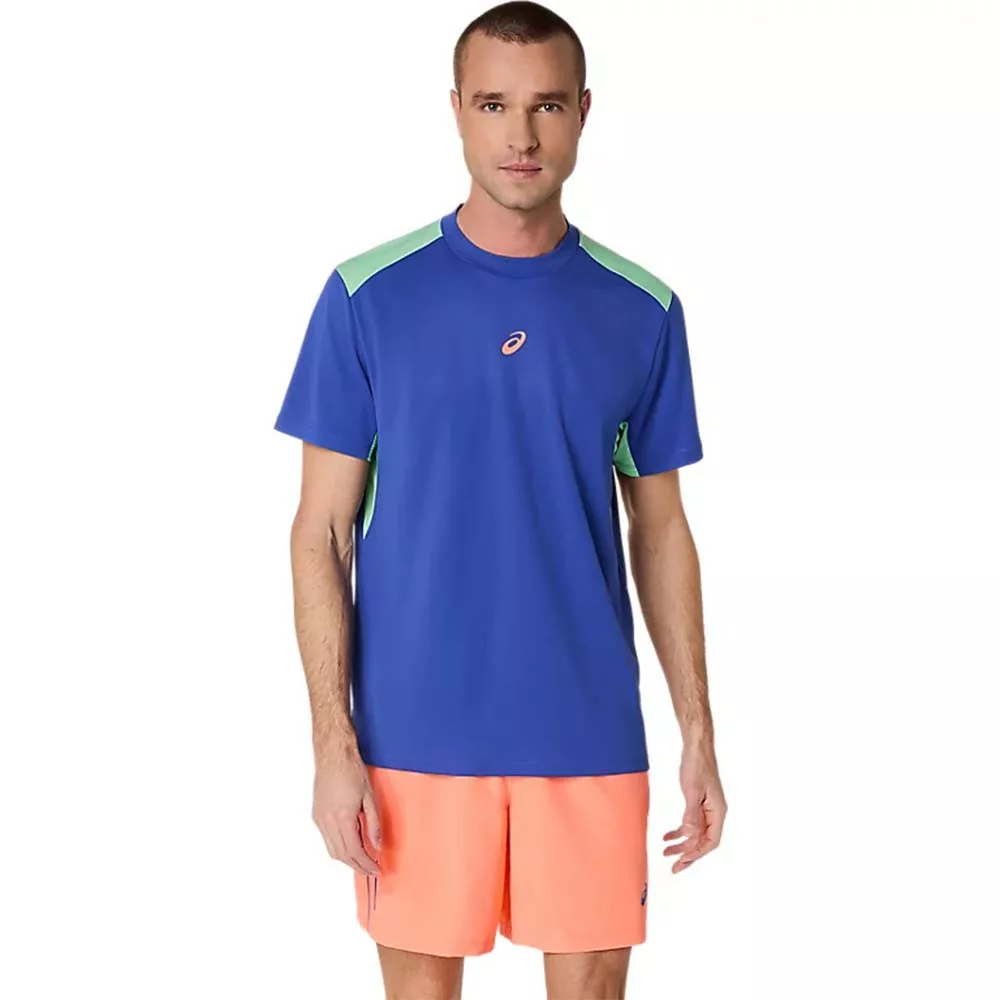 Asics Padel Court SS T-Shirt Blau / Gr&uuml;n