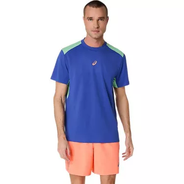 Asics Padel Court SS T-Shirt Blau / Gr&uuml;n