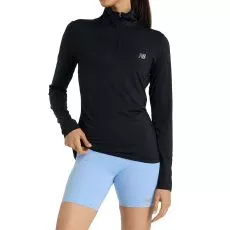 New Balance Quarter Zip Langarmshirt Damen Schwarz