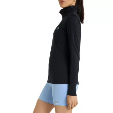 New Balance Quarter Zip Langarmshirt Damen Schwarz