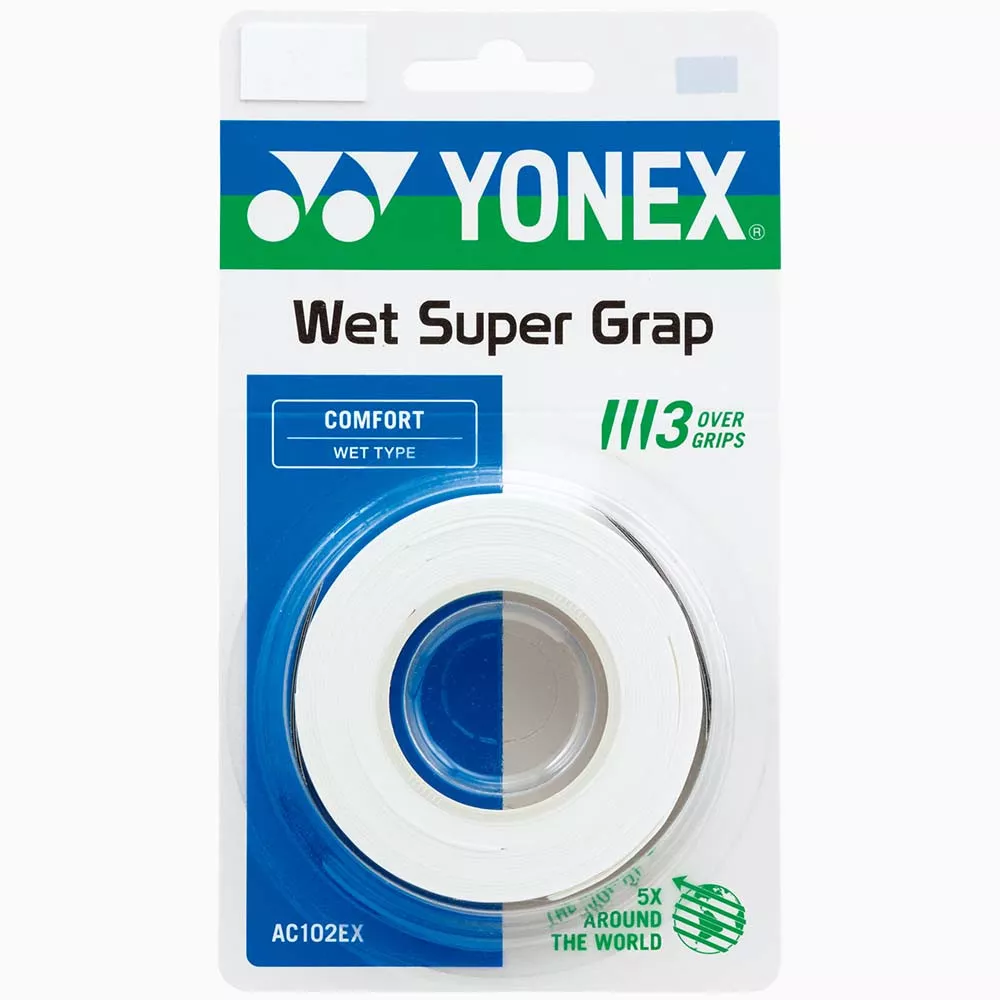 Yonex Wet Super Grap Overgrip Wei&szlig; 3er-Pack