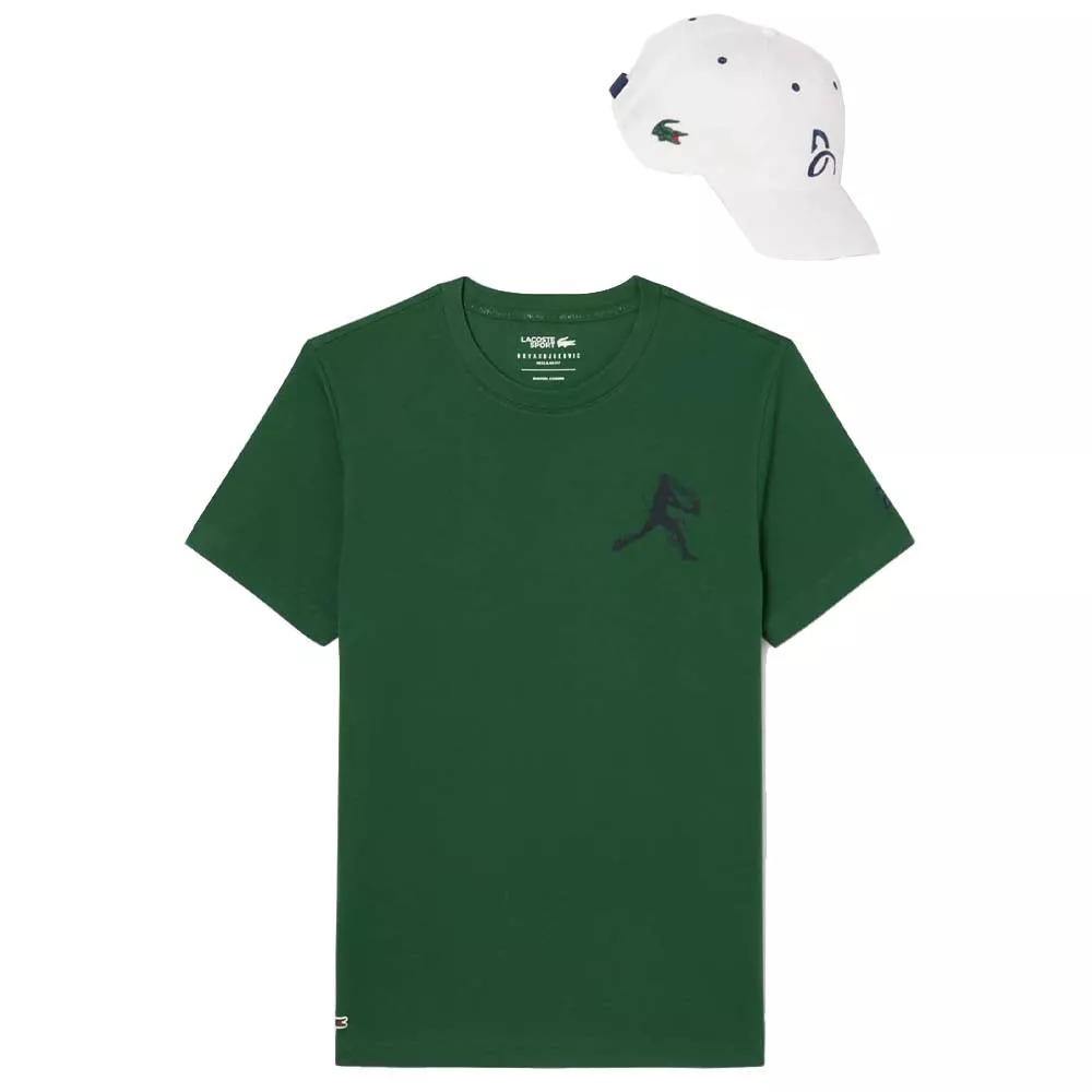 Lacoste Tennis x Novak Djokovic Set T-Shirt + Cap Gr&uuml;n
