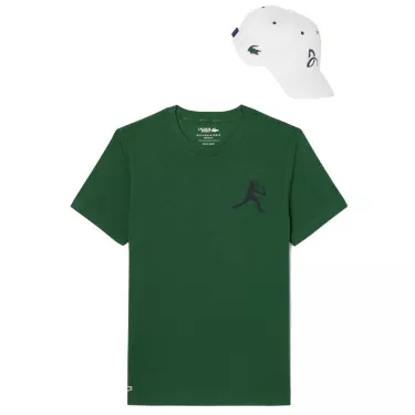 Lacoste Tennis x Novak Djokovic Set T-Shirt + Cap Gr&uuml;n