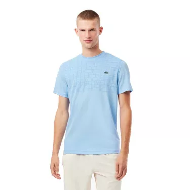 Lacoste Tennis Novak Djokovic Ultra Dry bedruckt T-Shirt Hellblau