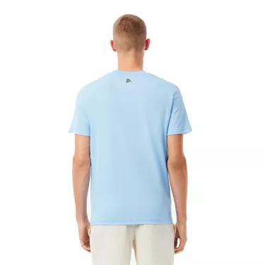 Lacoste Tennis Novak Djokovic Ultra Dry bedruckt T-Shirt Hellblau