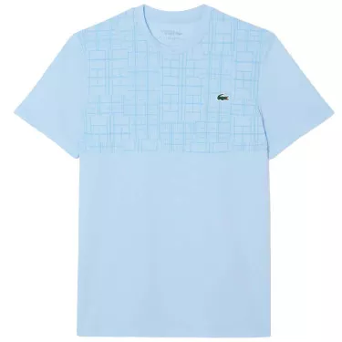 Lacoste Tennis Novak Djokovic Ultra Dry bedruckt T-Shirt Hellblau
