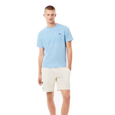 Lacoste Tennis Novak Djokovic Ultra Dry bedruckt T-Shirt Hellblau