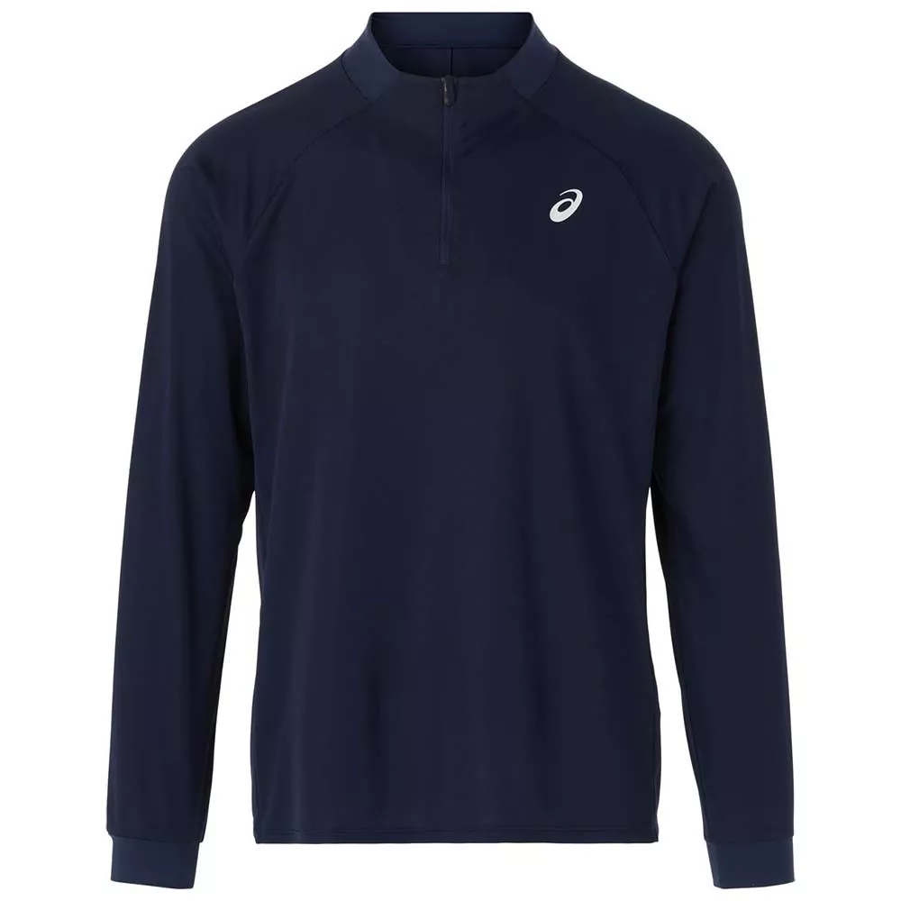Asics Match LS Zip Langarmshirt Marineblau