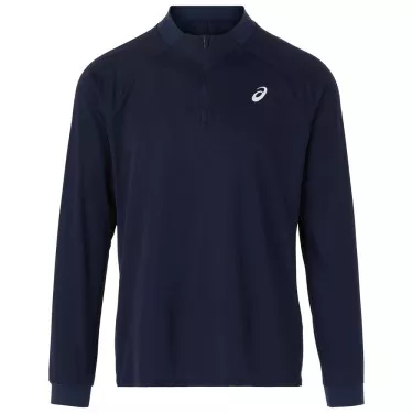 Asics Match LS Zip Langarmshirt Marineblau