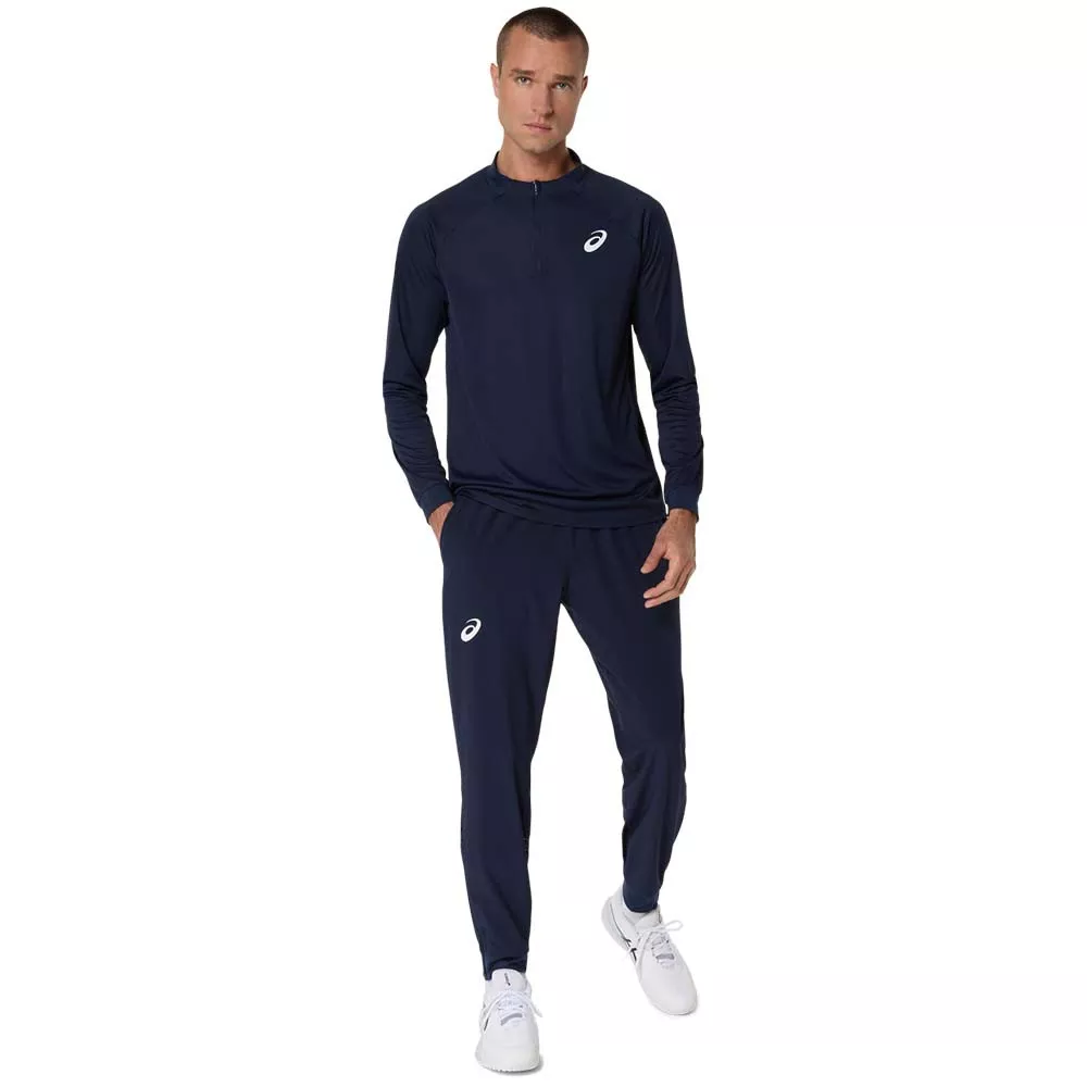 Asics Match LS Zip Langarmshirt Marineblau