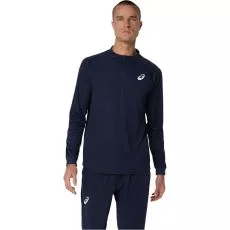 Asics Match LS Zip Langarmshirt Marineblau