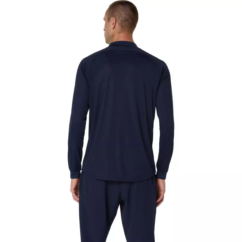 Asics Match LS Zip Langarmshirt Marineblau