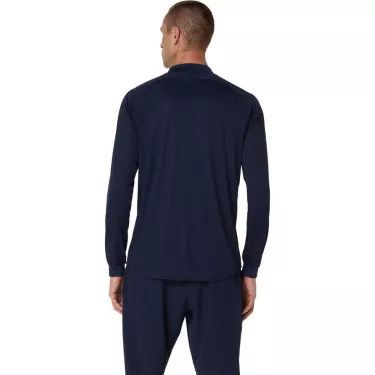 Asics Match LS Zip Langarmshirt Marineblau