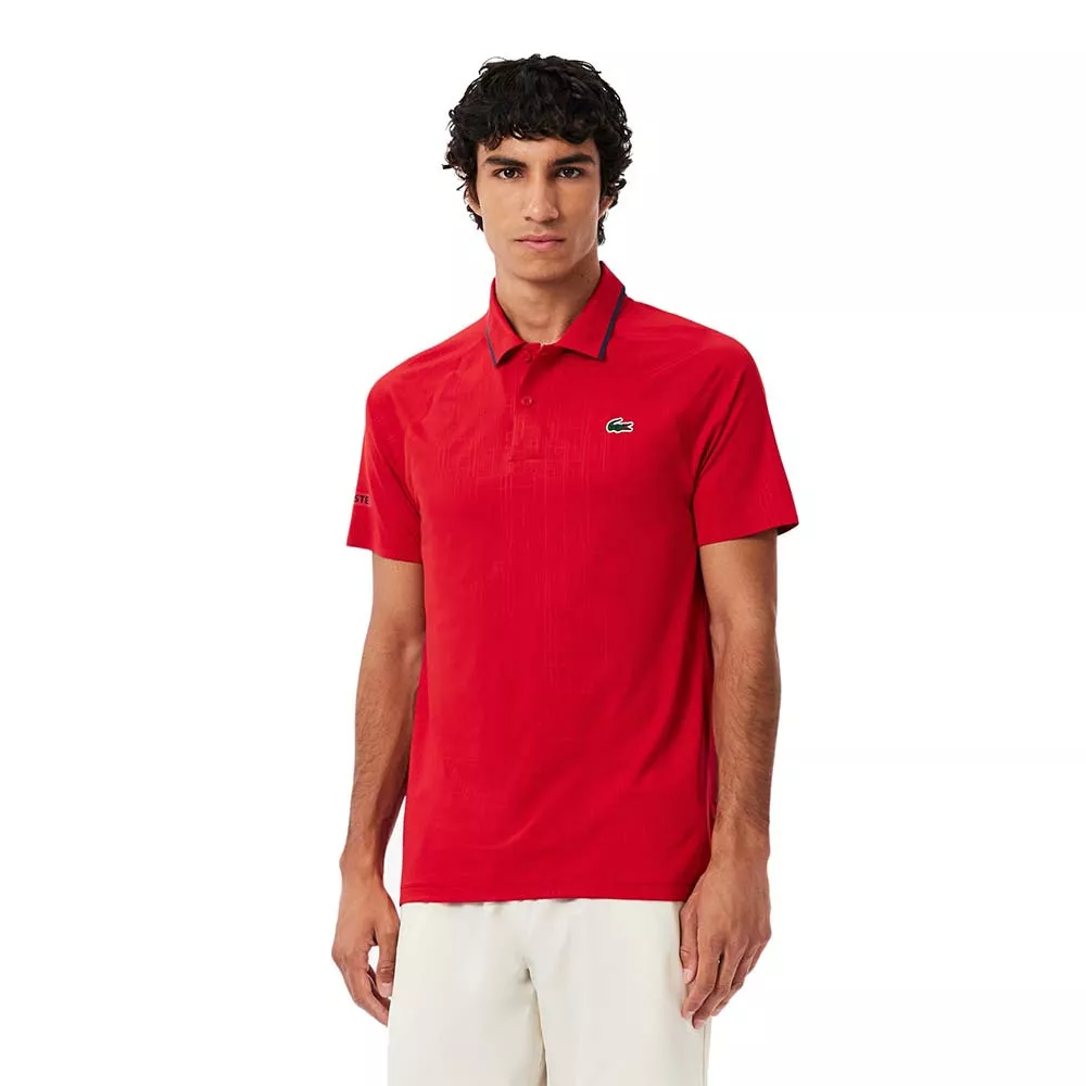 Lacoste Tennis Novak Djokovic On Court Poloshirt Rot