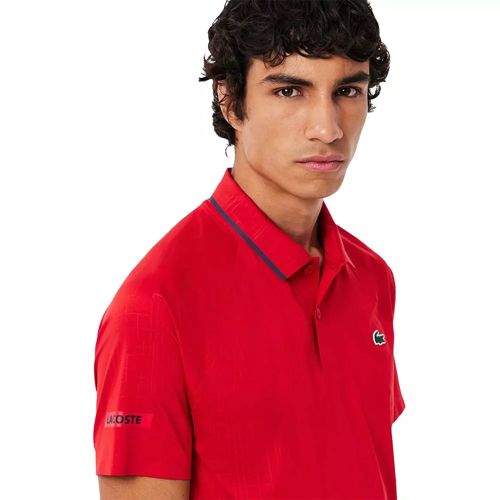 Lacoste Tennis Novak Djokovic On Court Poloshirt Rot