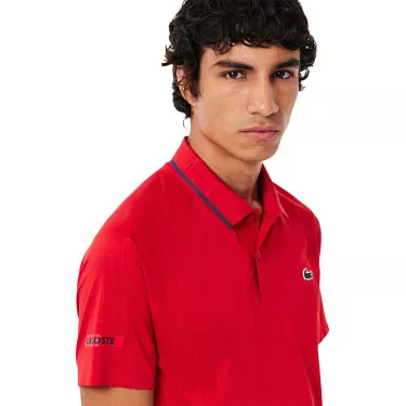 Lacoste Tennis Novak Djokovic On Court Poloshirt Rot