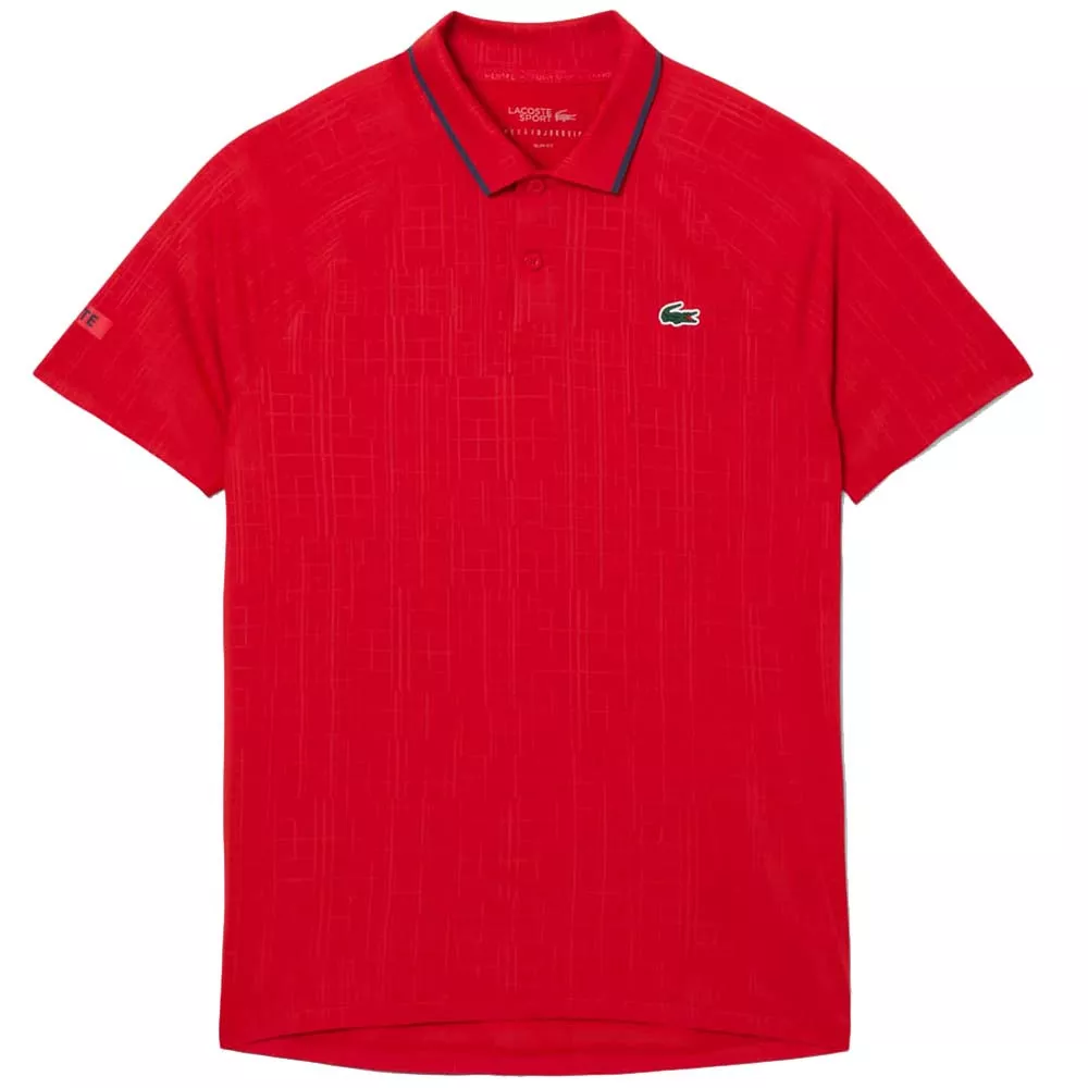 Lacoste Tennis Novak Djokovic On Court Poloshirt Rot