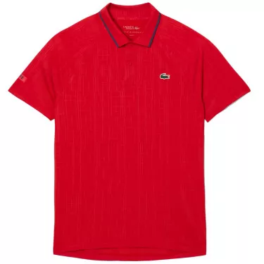 Lacoste Tennis Novak Djokovic On Court Poloshirt Rot