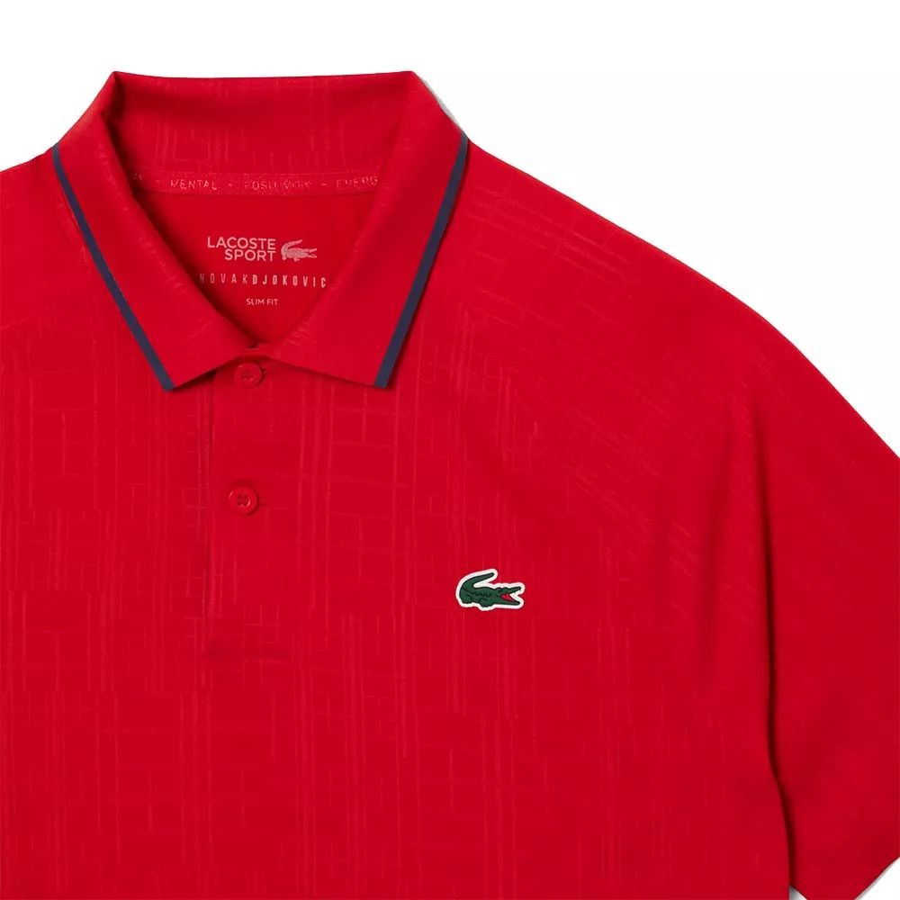 Lacoste Tennis Novak Djokovic On Court Poloshirt Rot