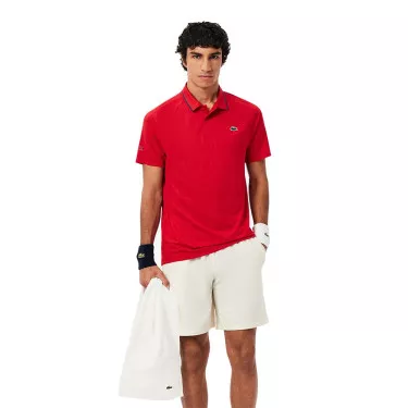 Lacoste Tennis Novak Djokovic On Court Poloshirt Rot