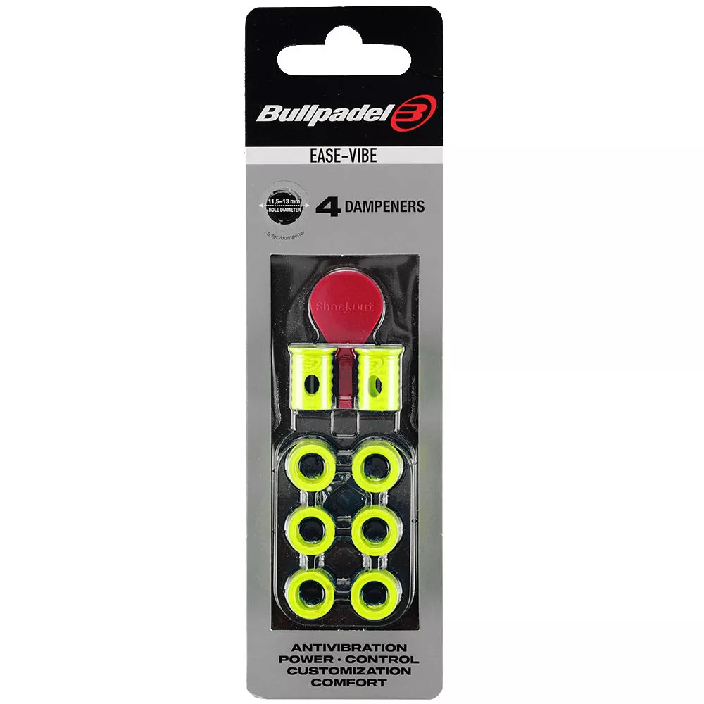 Bullpadel Ease Vibe Vibrationsd&auml;mpfer Gelb Neon 4er-Pack