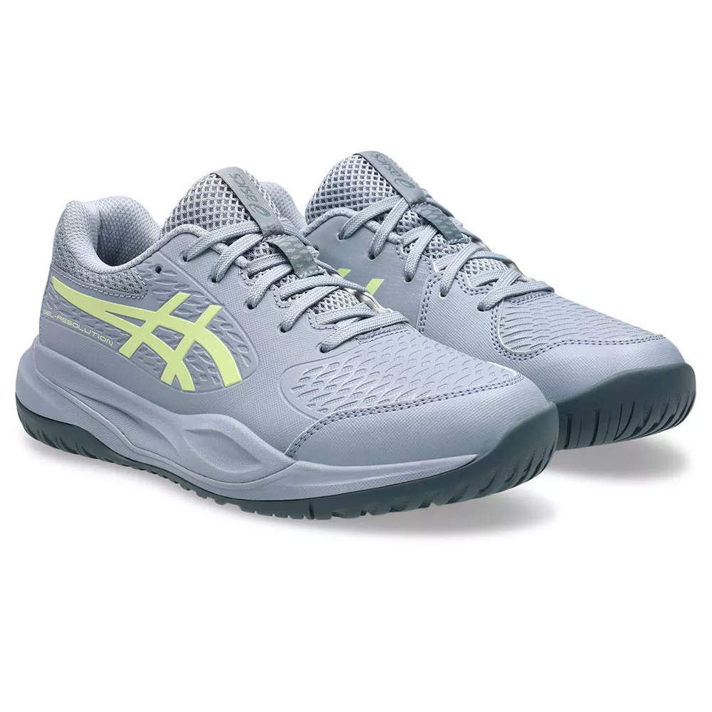 Asics Gel Resolution X GS Tennisschuhe Junior Grau / Gr&uuml;n